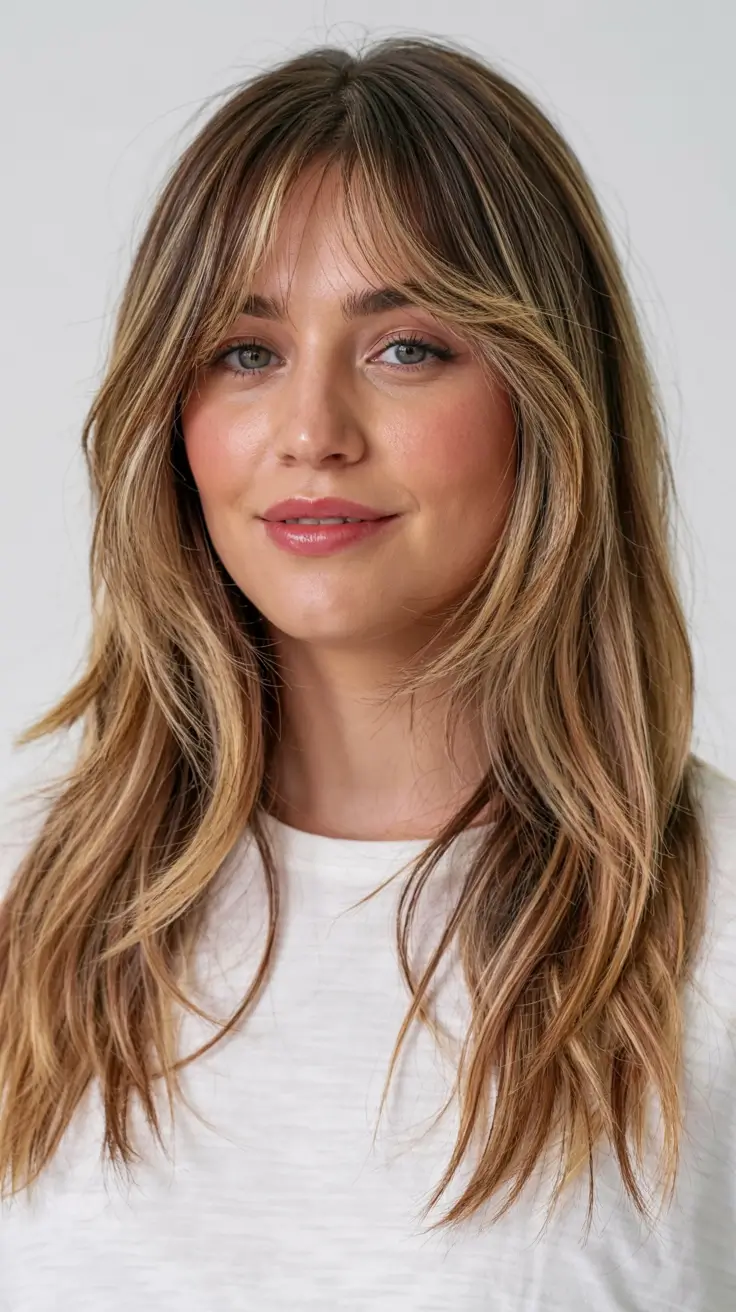 autumn haircuts ideas 2025 Golden Fringe Layers