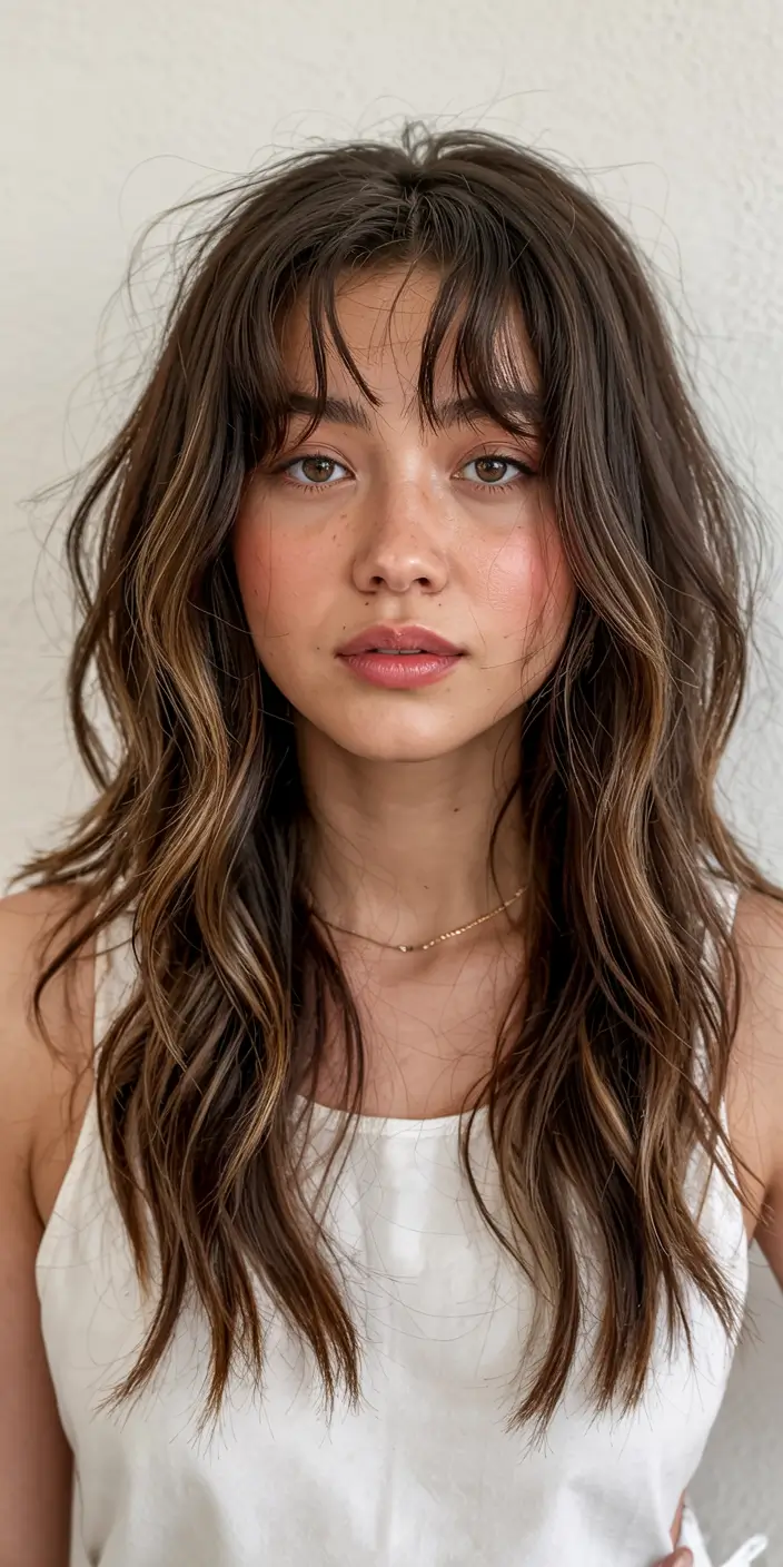 autumn haircuts ideas 2025 Shaggy Fringe Waves