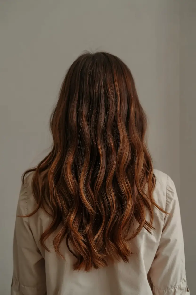 best fall hair colors for cool skin tones 2025+Earthy Cinnamon Wave with Shine Finish