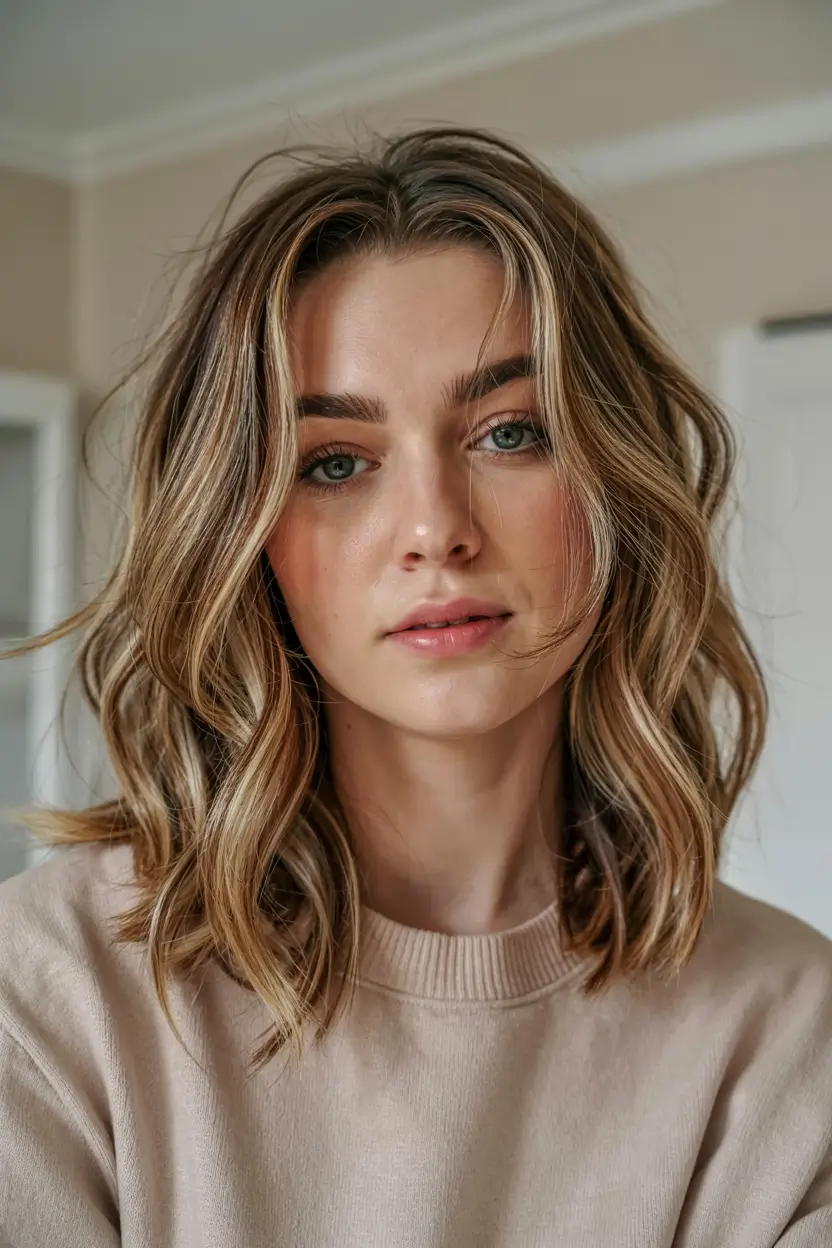 best fall hair colors for cool skin tones 2025 Chestnut Ribbons with Sunlit Highlights