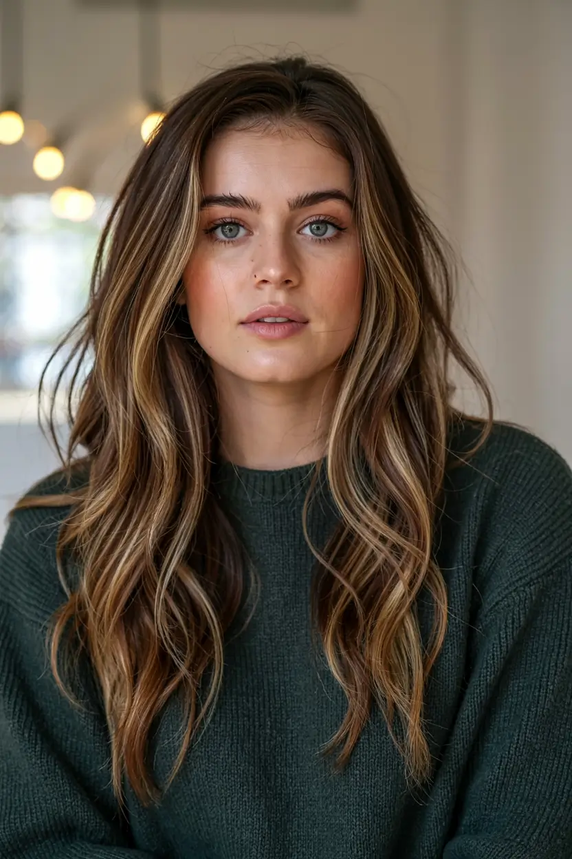 best fall hair colors for cool skin tones 2025+Golden Ash Flow with Cozy Curls