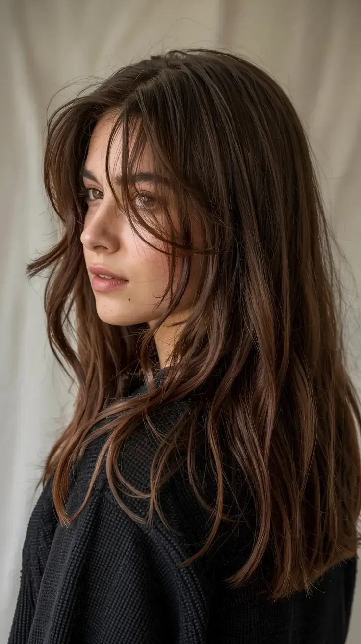 best fall hair colors for warm skin tones 2025+Espresso Layers with Wispy Movement