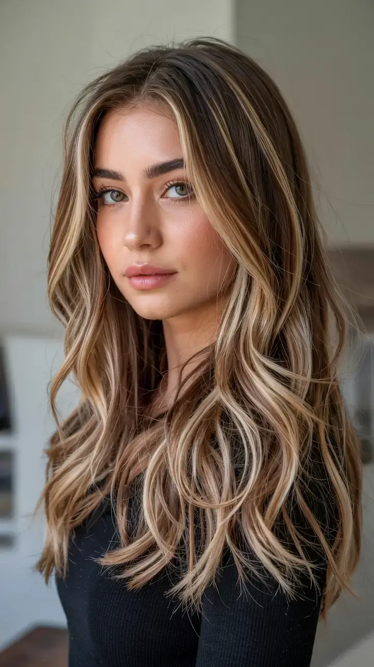best fall hair colors for warm skin tones 2025+Buttery Beige Ribbons on Lived-In Waves