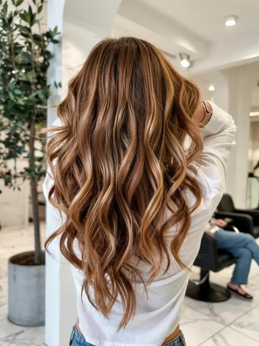 best fall hair colors for warm skin tones 2025+Copper Maple Waves with Sunlight Dimension