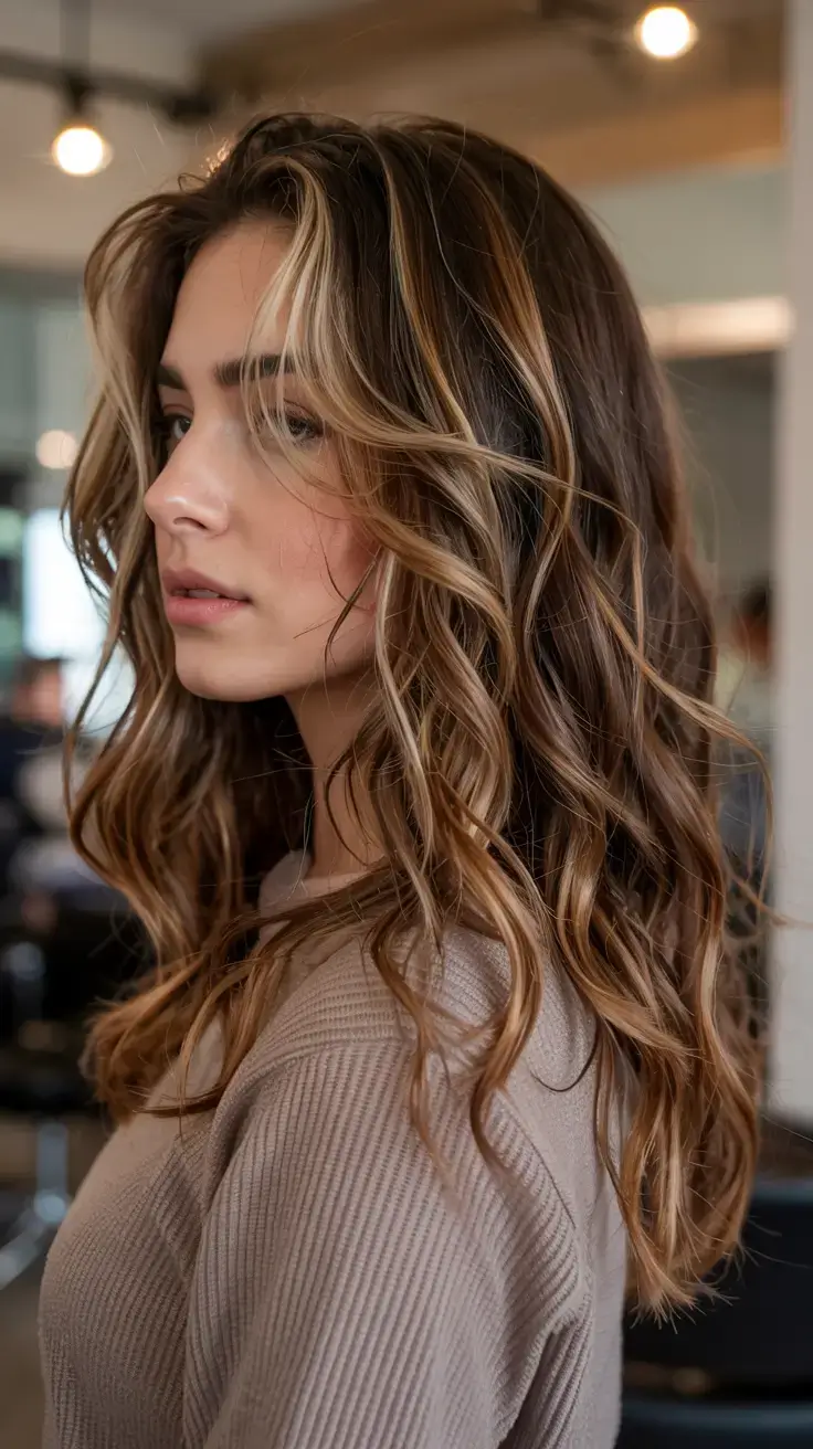 best fall hair colors for warm skin tones 2025+Toffee Balayage with Natural Curls