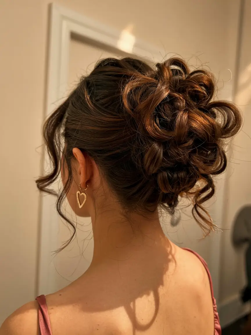 cute fall hairstyles ideas 2025 Voluminous Curled Updo