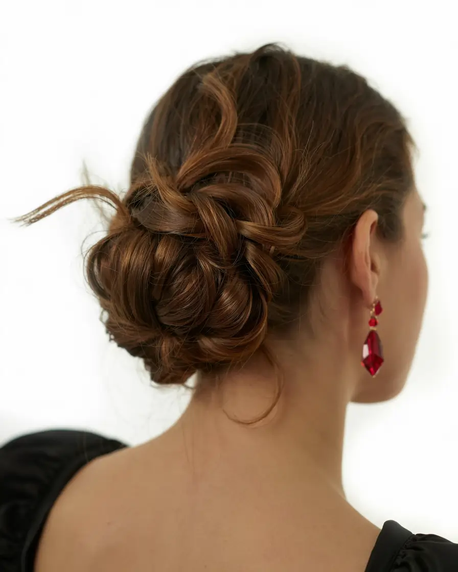 cute fall hairstyles ideas 2025 Braided Elegance Updo