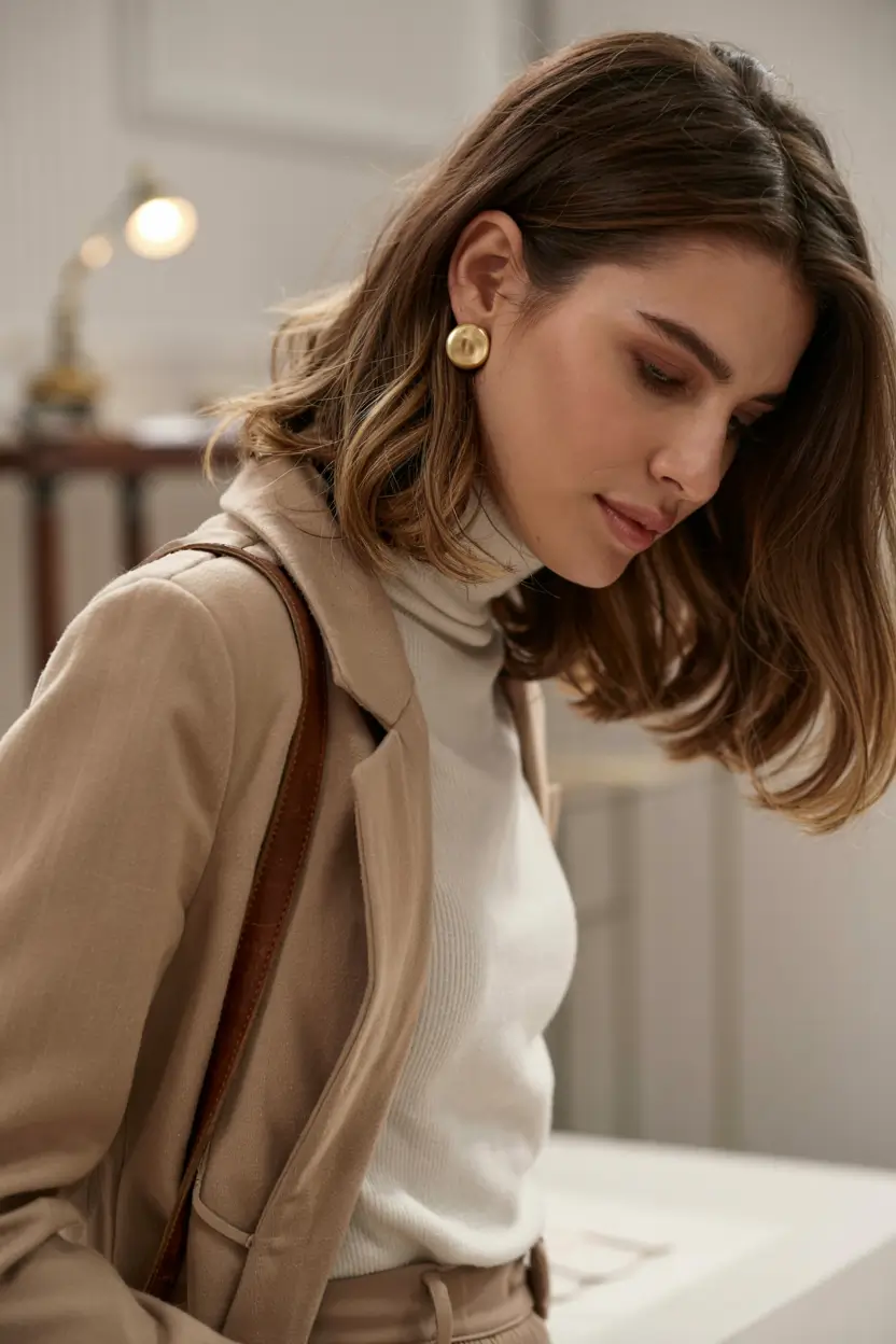 cute fall hairstyles ideas 2025 Polished Shoulder-Length Waves