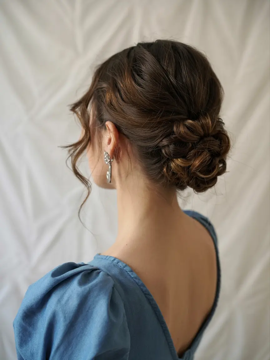 cute fall hairstyles ideas 2025 Elegant Braided Low Bun