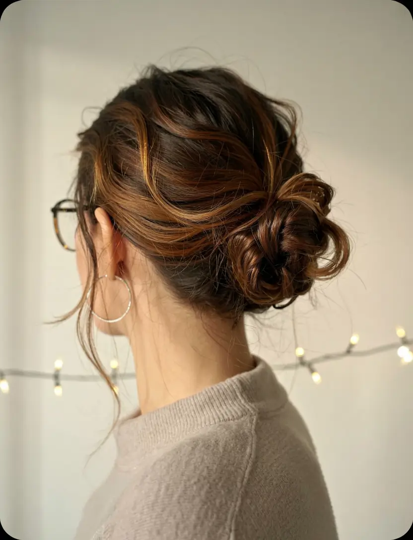 cute fall hairstyles ideas 2025 Textured Low Knot