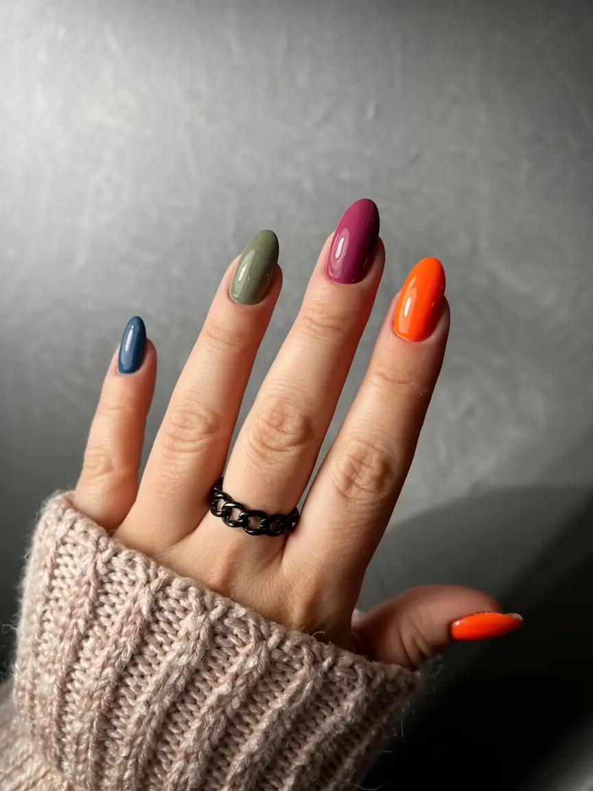 early fall nail colors ideas 2025 Playful Autumn Mix