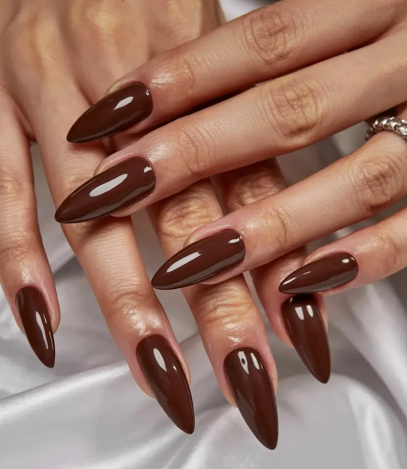 early fall nail colors ideas 2025 Decadent Espresso Drama