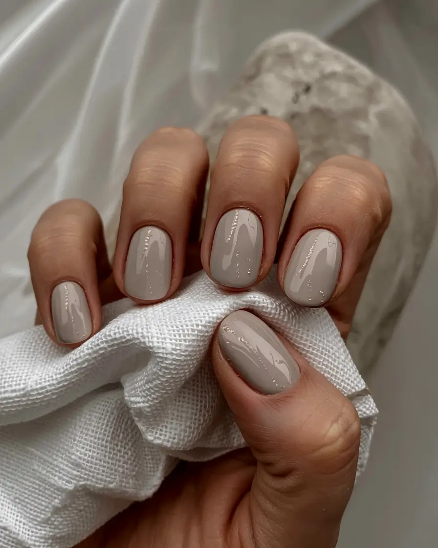 early fall nail colors ideas 2025 Soft Greige Balance