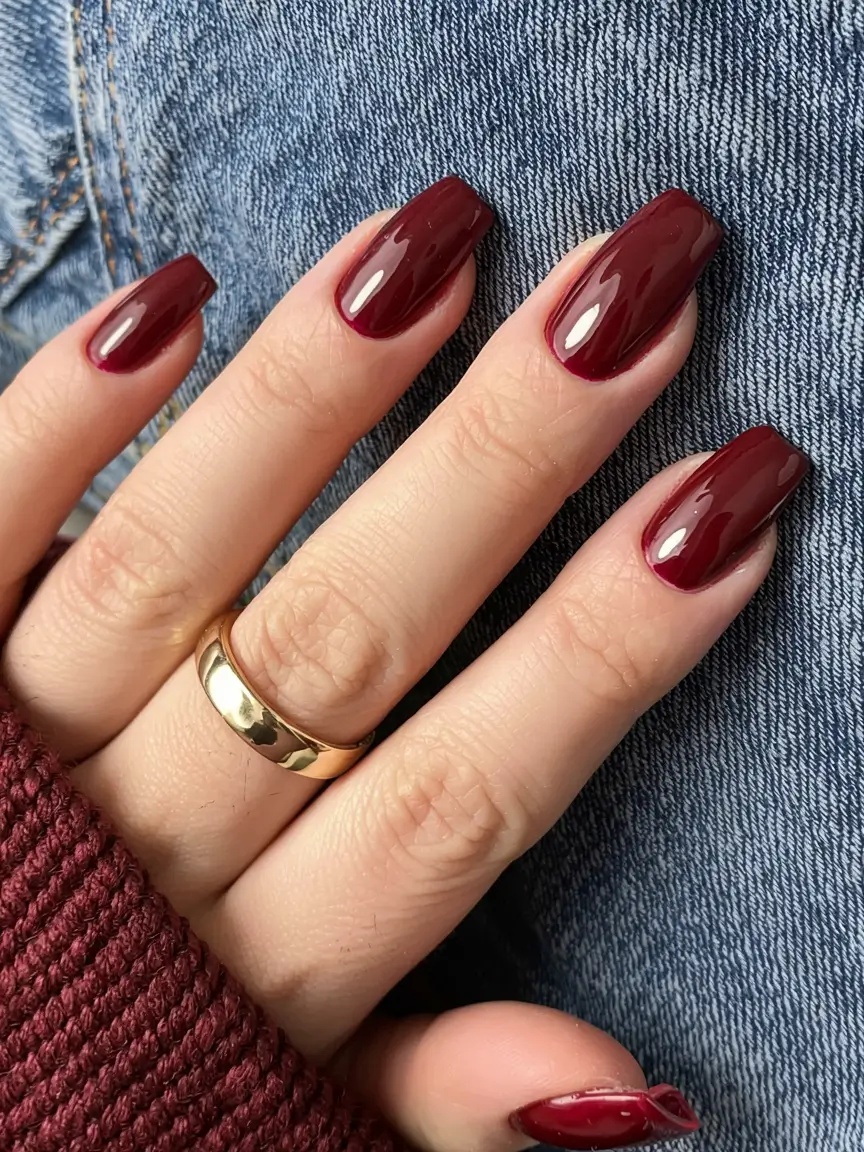 early fall nail colors ideas 2025 Cranberry Velvet