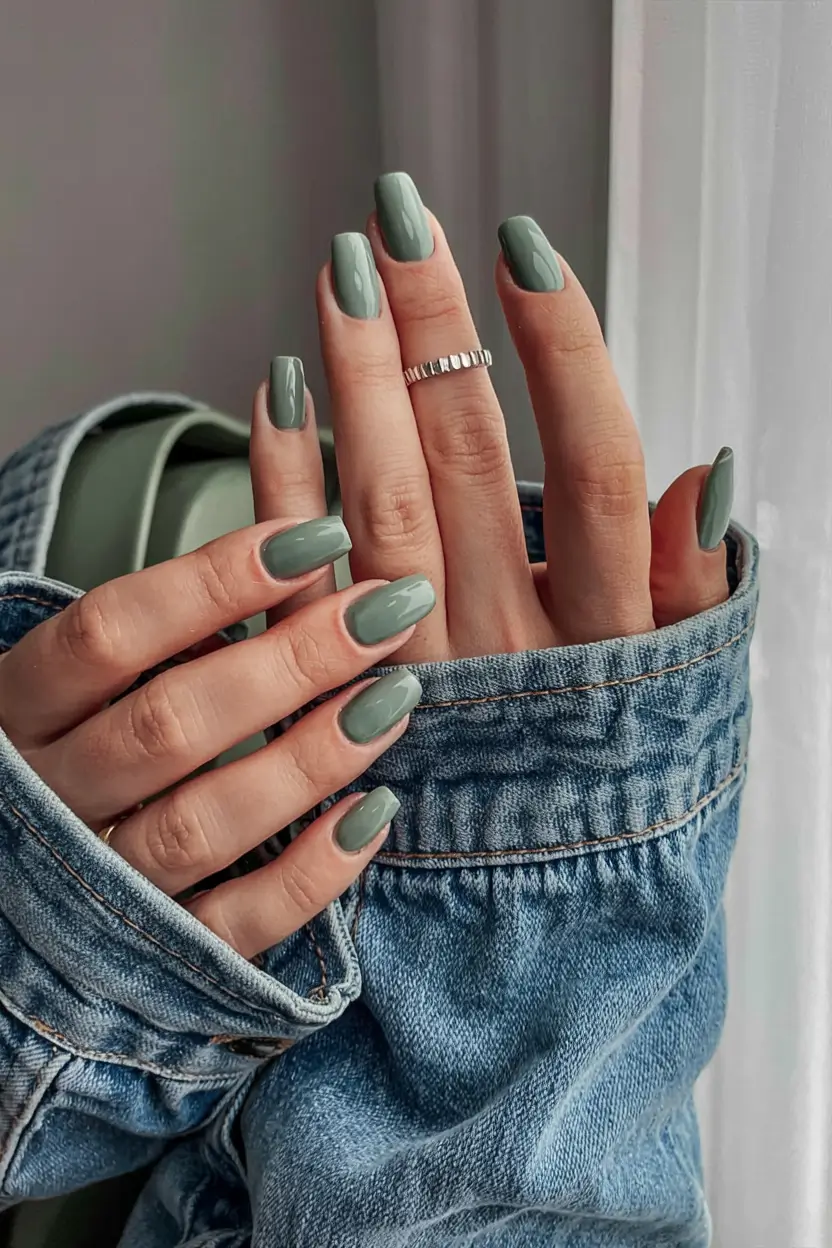 early fall nail colors ideas 2025 Sage Calm