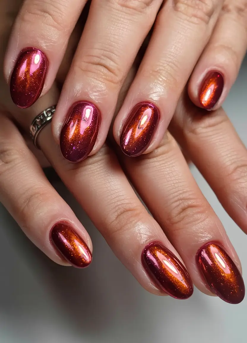 early fall nail colors ideas 2025 Copper Glow