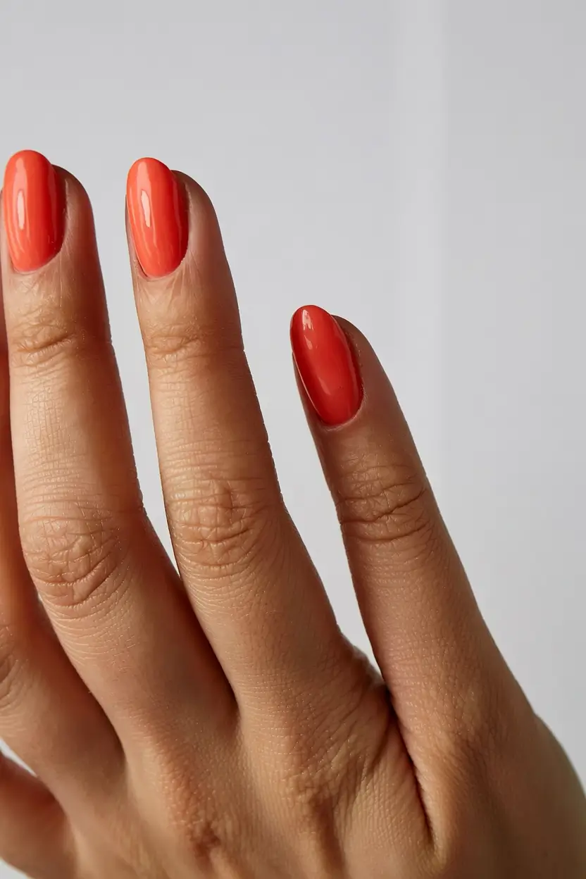 early fall nail colors ideas 2025 Burnt Citrus Glow