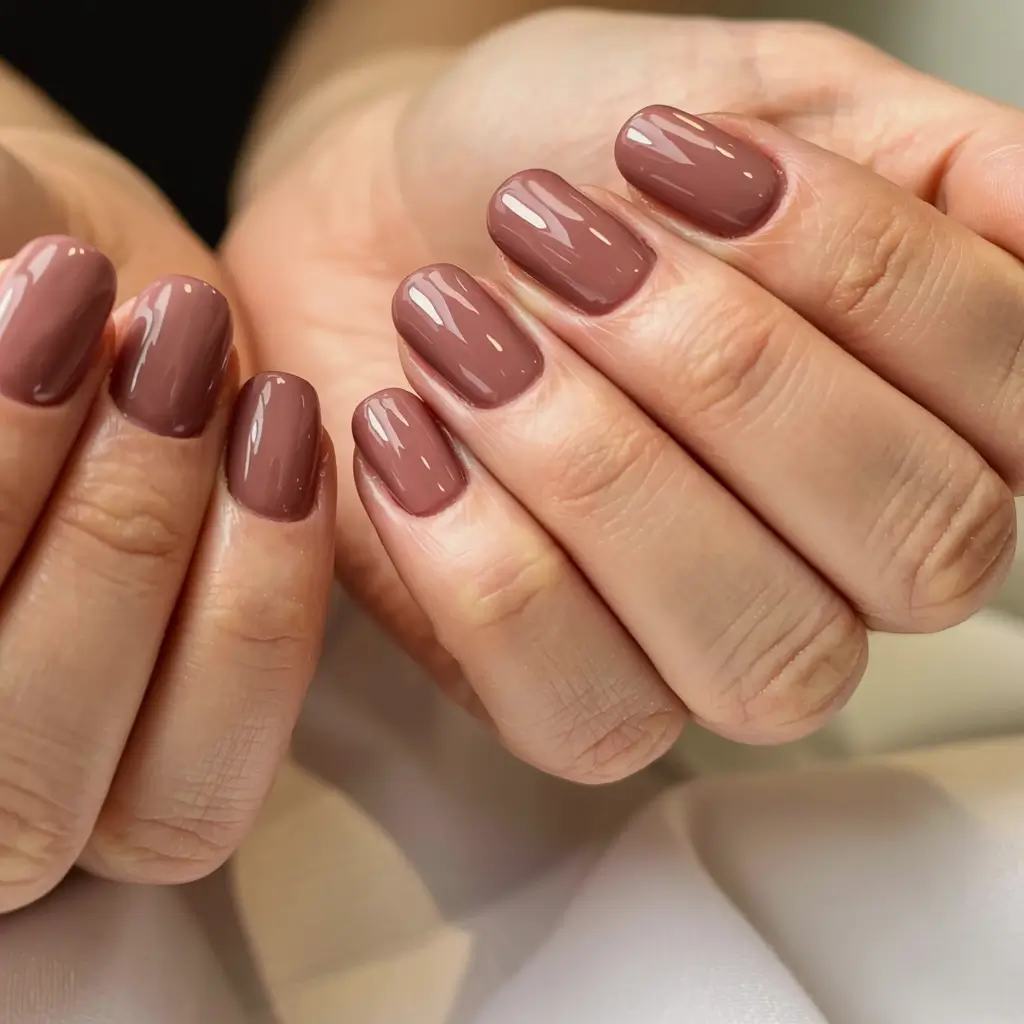 early fall nail colors ideas 2025 Warm Taupe Neutral