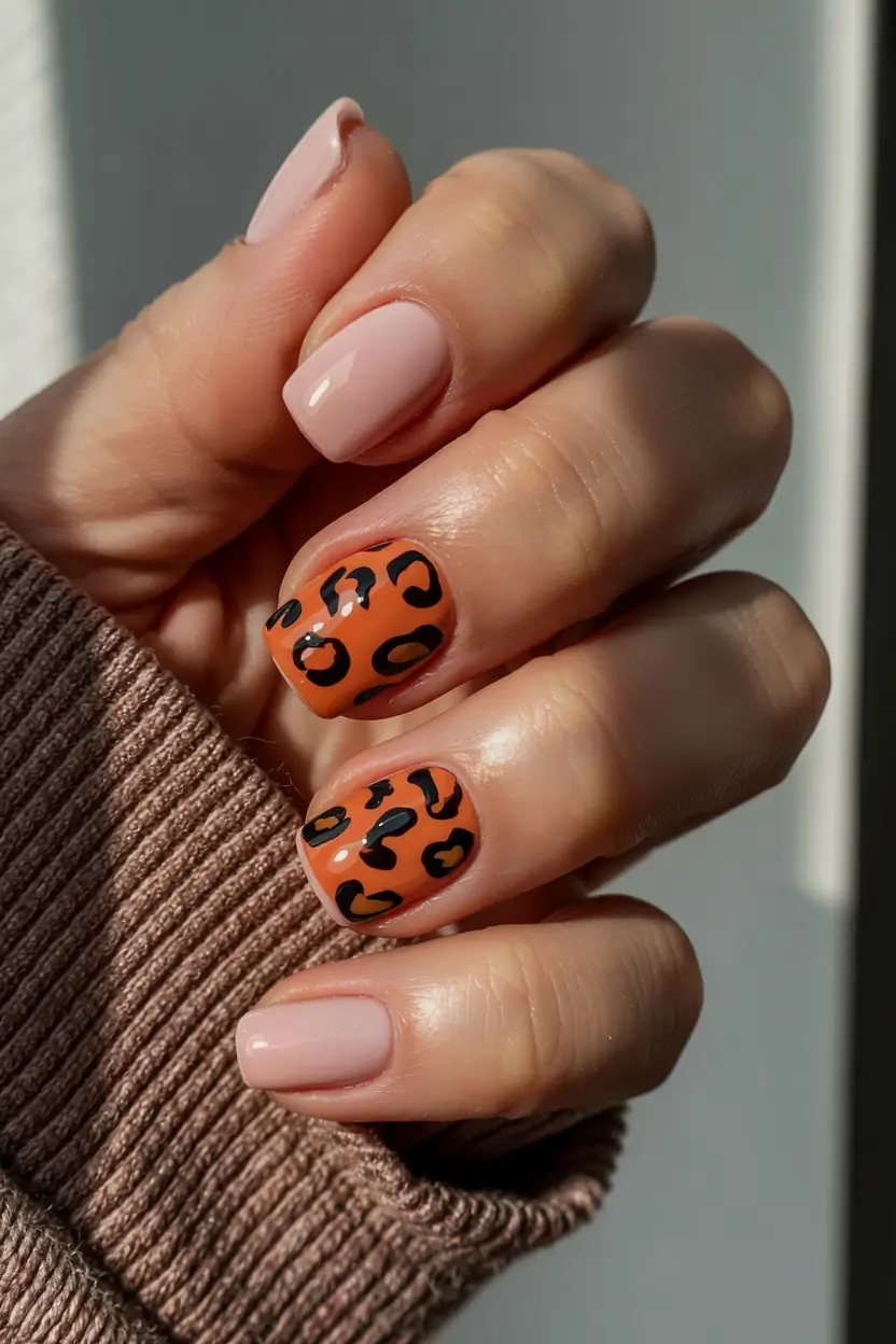 early fall nails ideas 2025 Burnt Orange Safari