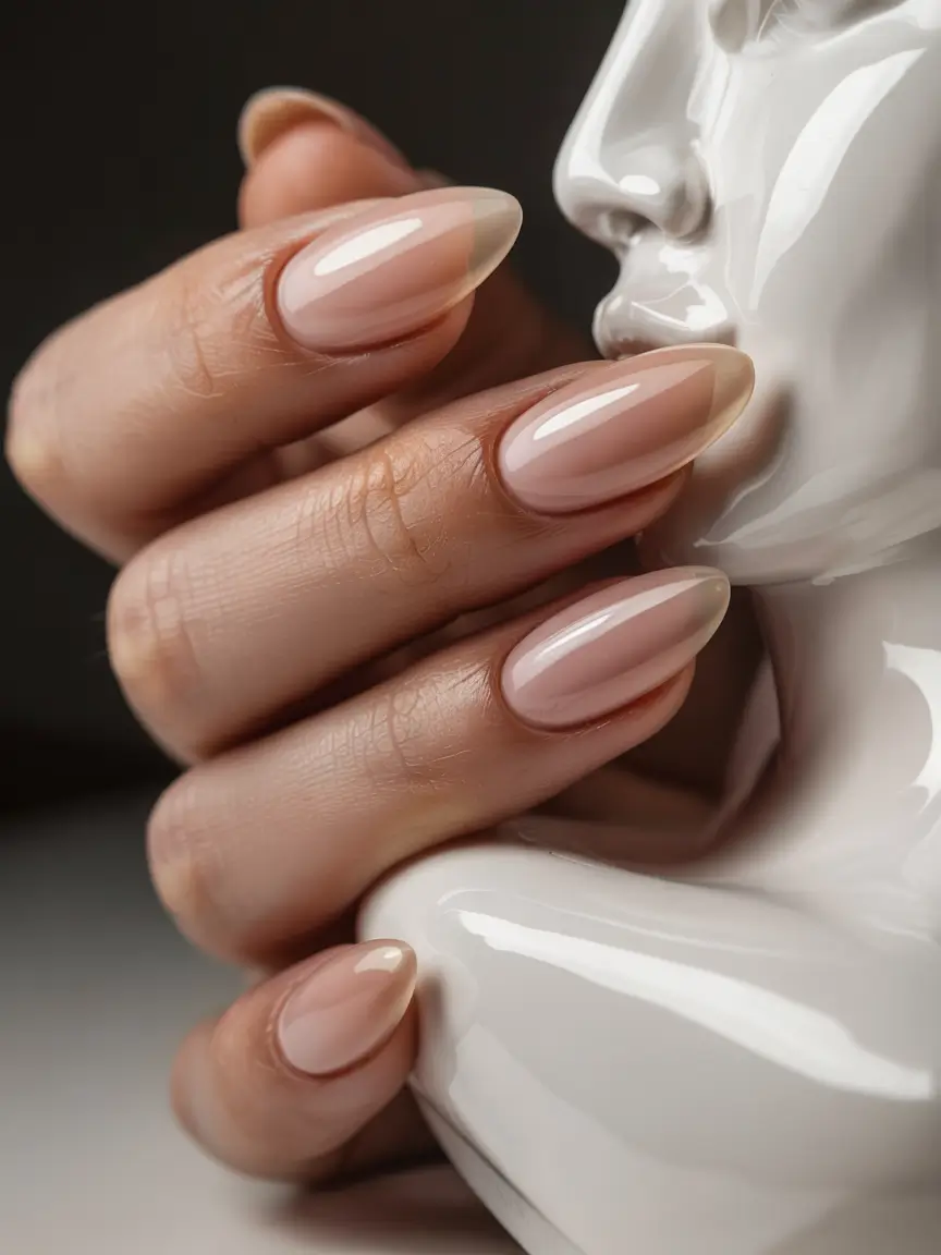 early fall nails ideas 2025 Sheer Nude Perfection