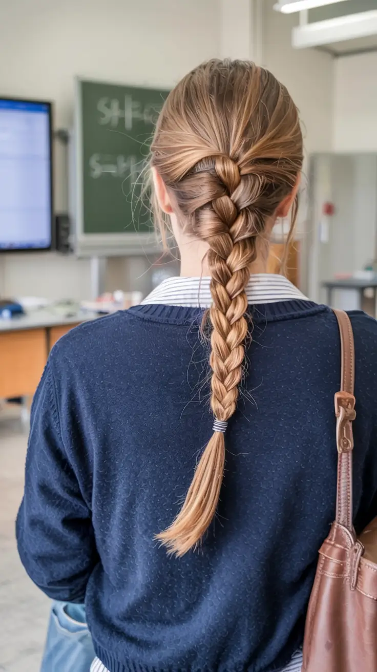 easy fall hairstyles ideas 2025 Classic French Braid with a Twist