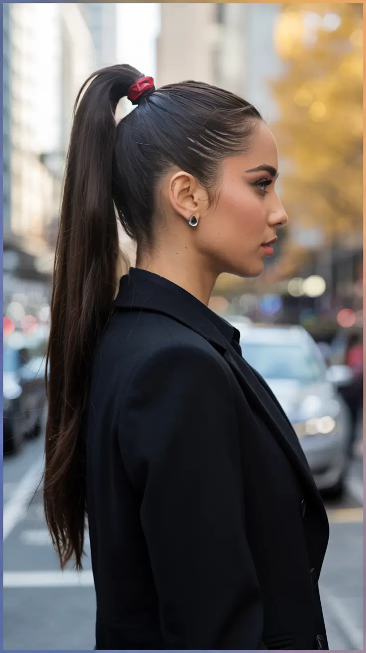 easy fall hairstyles ideas 2025 High Polished Ponytail