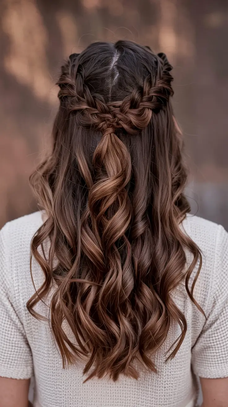 easy fall hairstyles ideas 2025 Half-Up Twisted Braids