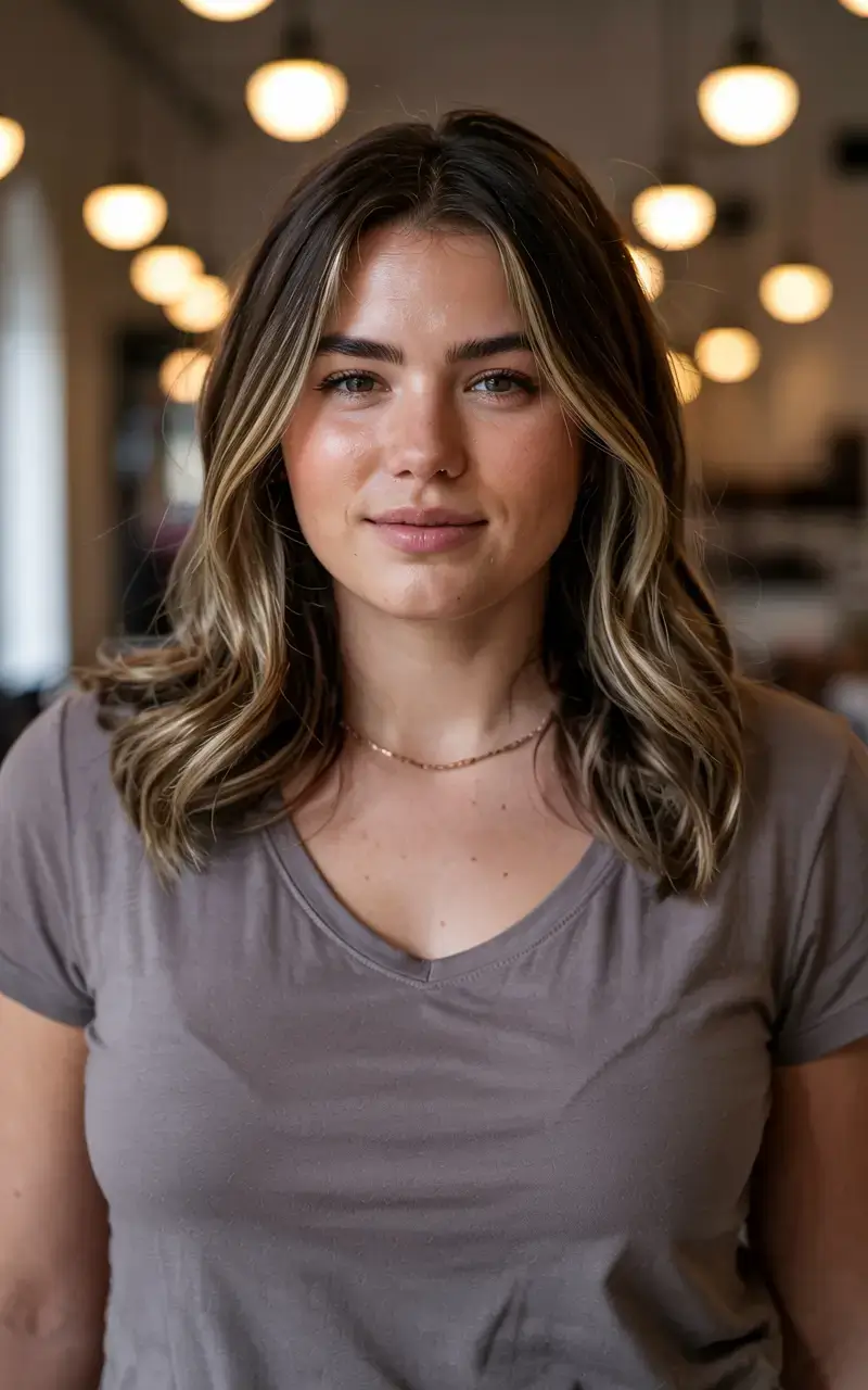 fall 2025 haircuts for plus size women Soft Glam Waves with Long Layers
