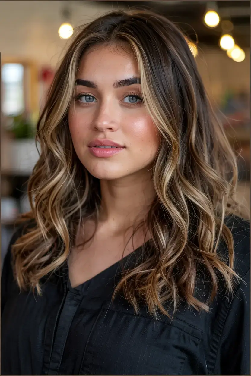 fall 2025 haircuts for plus size women Dimensional Chestnut Layers with Tapered Ends