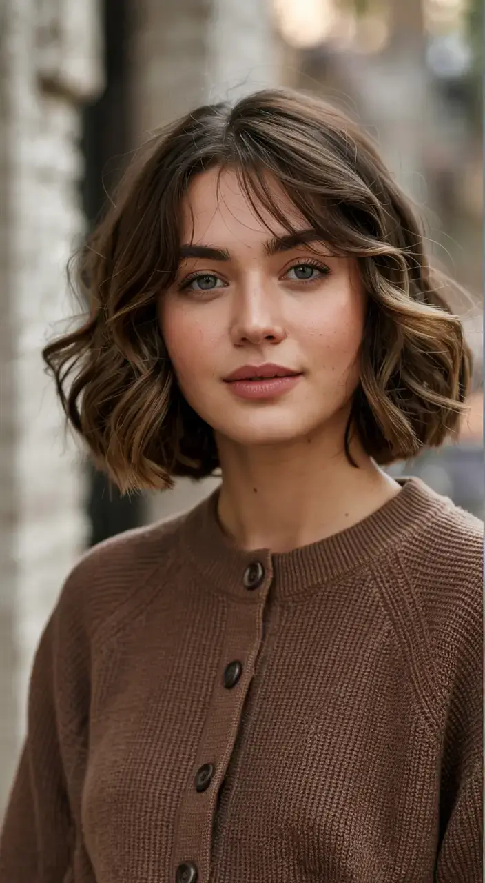 fall 2025 haircuts for plus size women Classic Round Bob with Light Bangs