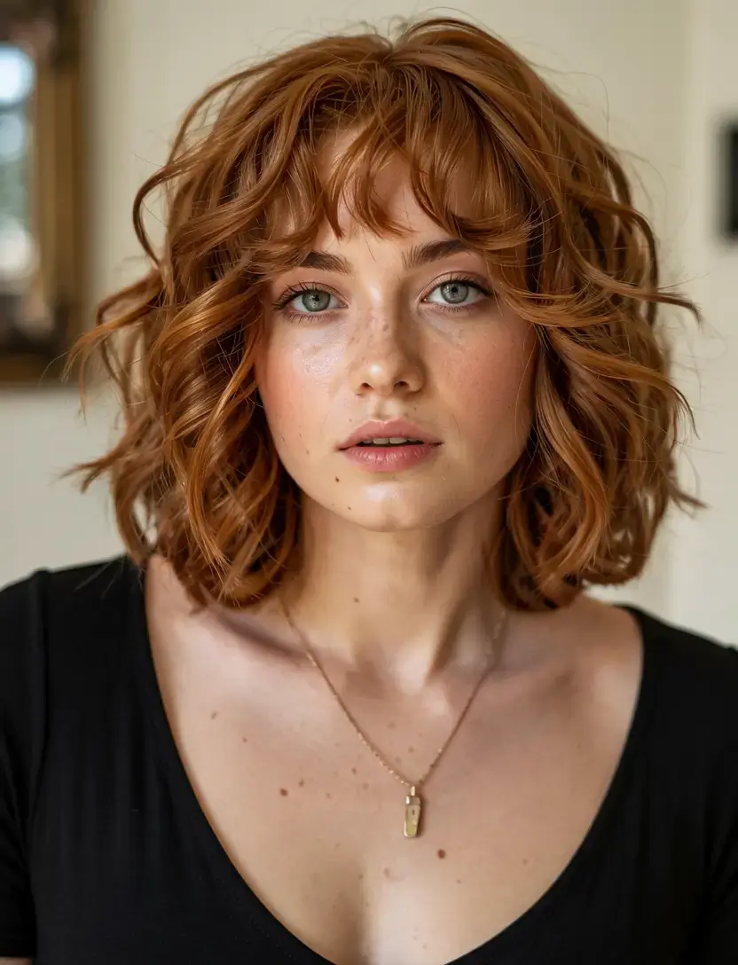 fall 2025 haircuts for plus size women+Romantic Waves with Dimensional Blonde