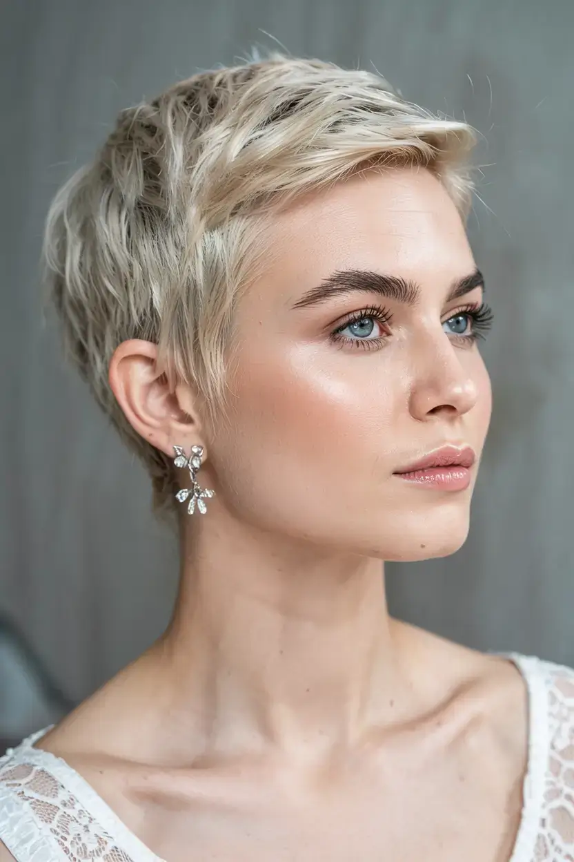 fall 2025 haircuts for women over 50 Silver Spiky Crop with Edge