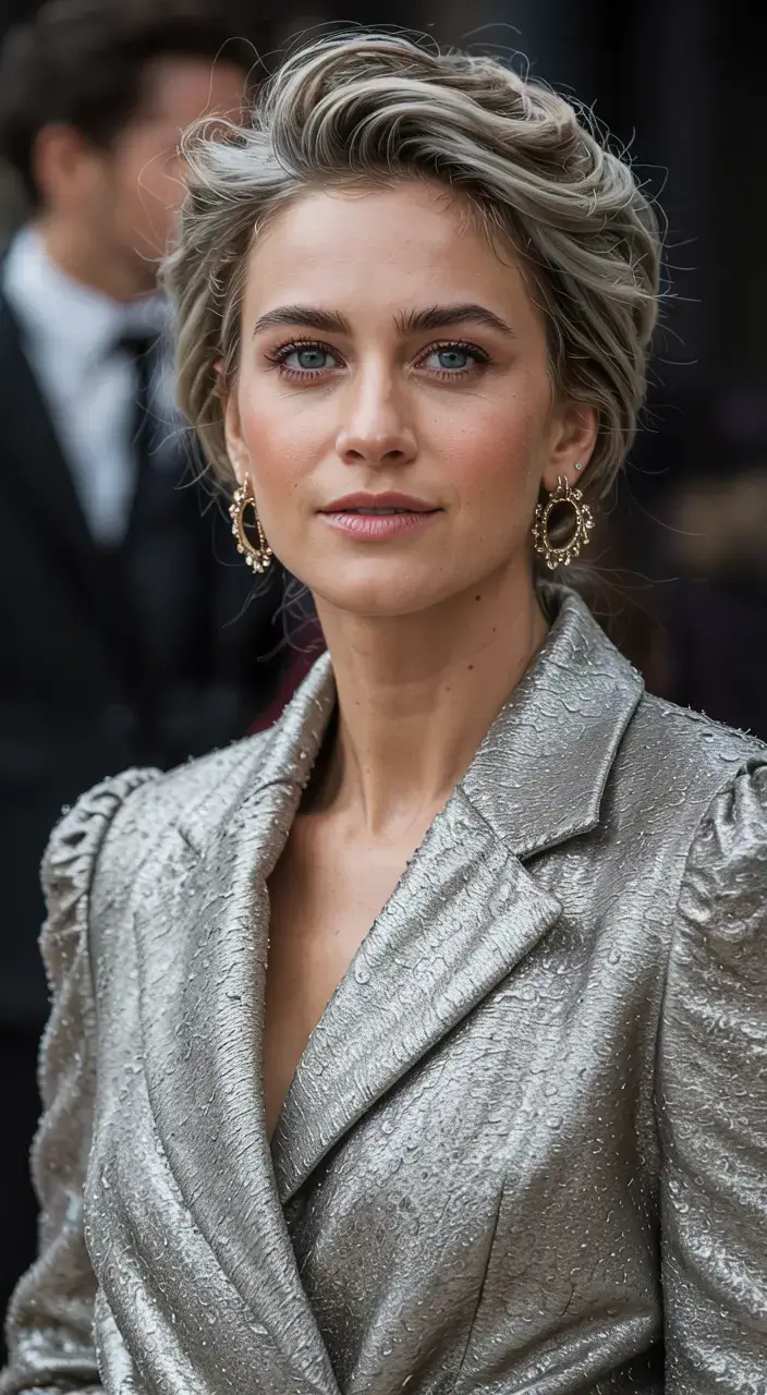 fall 2025 haircuts for women over 50 Platinum Bowl Pixie with Soft Undercut