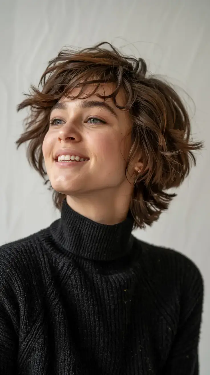 fall 2025 pixie haircut ideas+The Free-Spirited Turtleneck Pixie-Lob