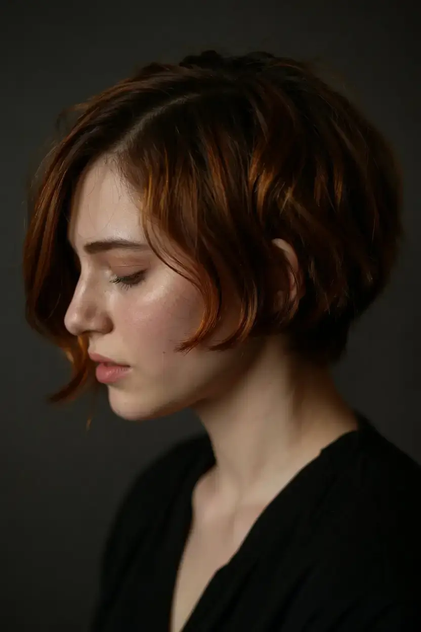 fall 2025 pixie haircut ideas+The Auburn Sculpted Side Bob