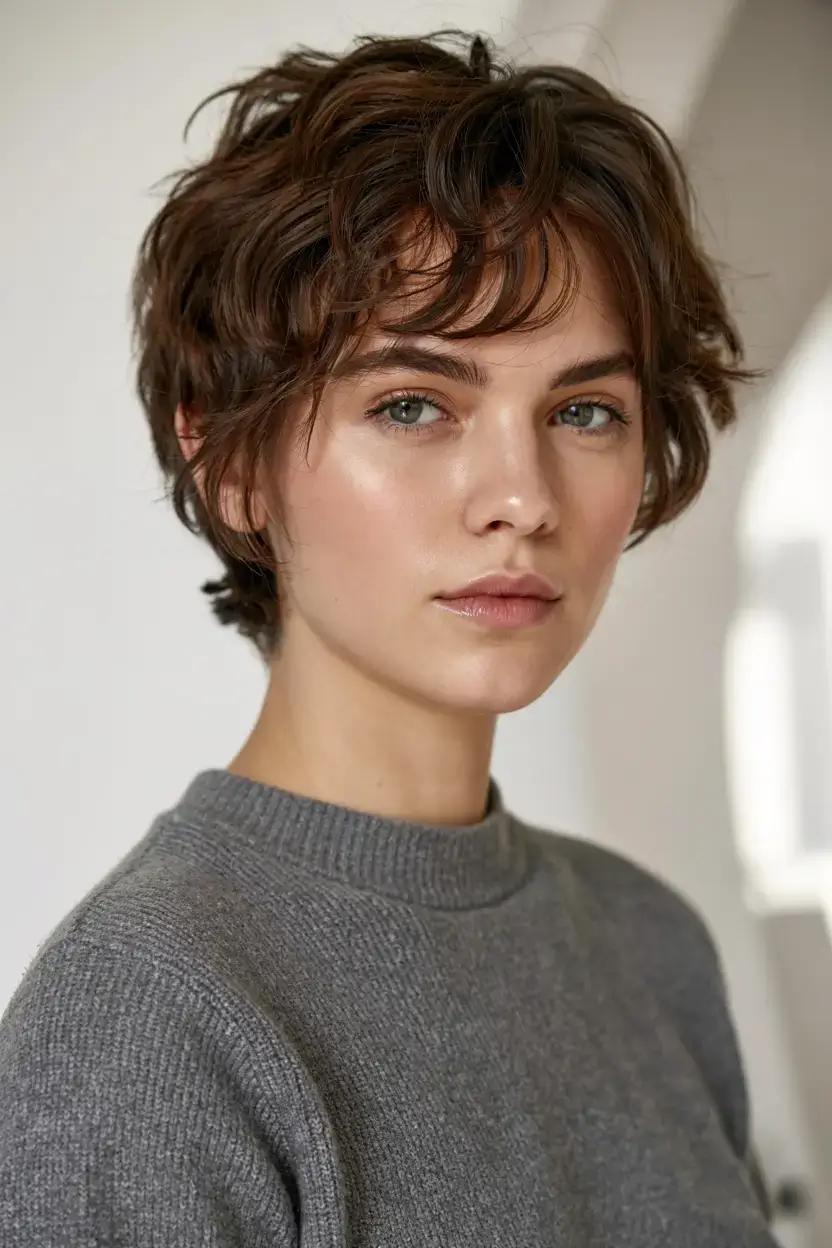 fall 2025 pixie haircut ideas+The Cozy Cashmere Wavy Crop