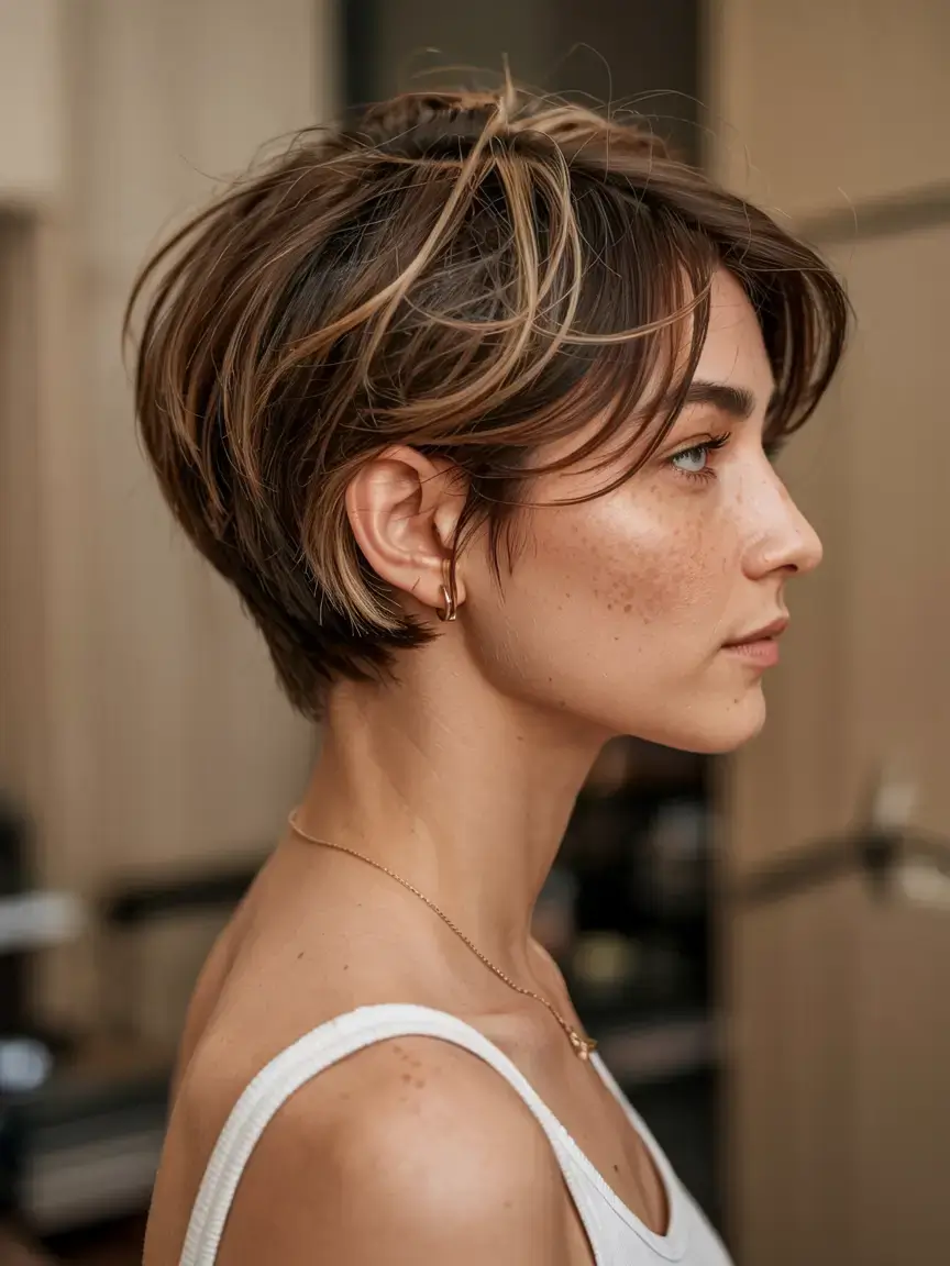 fall 2025 pixie haircut ideas+The Parisian Nape-Tucked Pixie