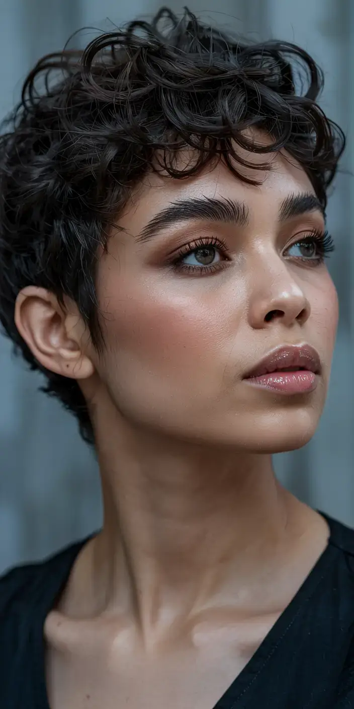fall 2025 pixie haircut ideas Wavy Bob-Inspired Pixie