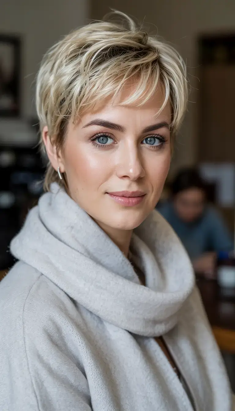 fall 2025 pixie haircut ideas Micro Fringe with Tapered Sides