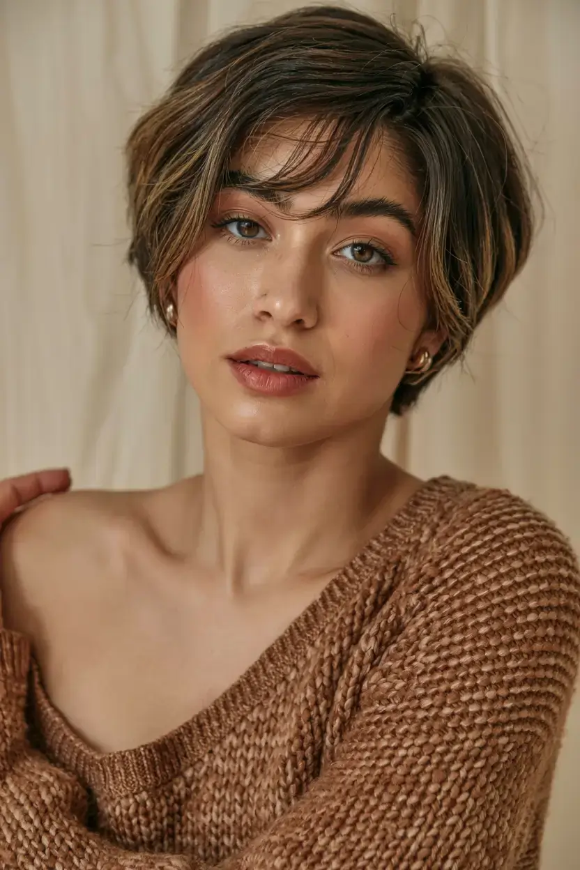fall 2025 pixie haircut ideas+The Soft French Fringe Pixie