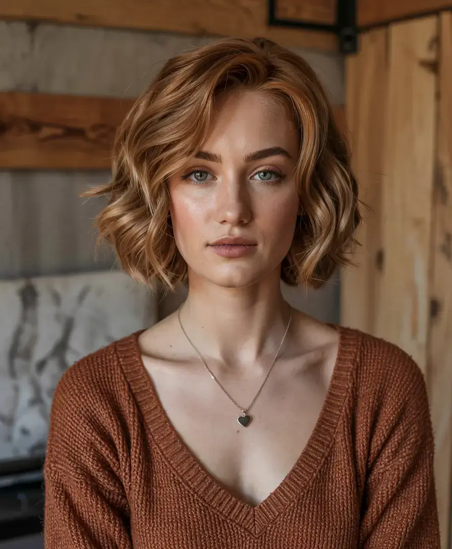 fall 2025 pixie haircut ideas+The Honeyed Caramel Bob-Pixie Hybrid