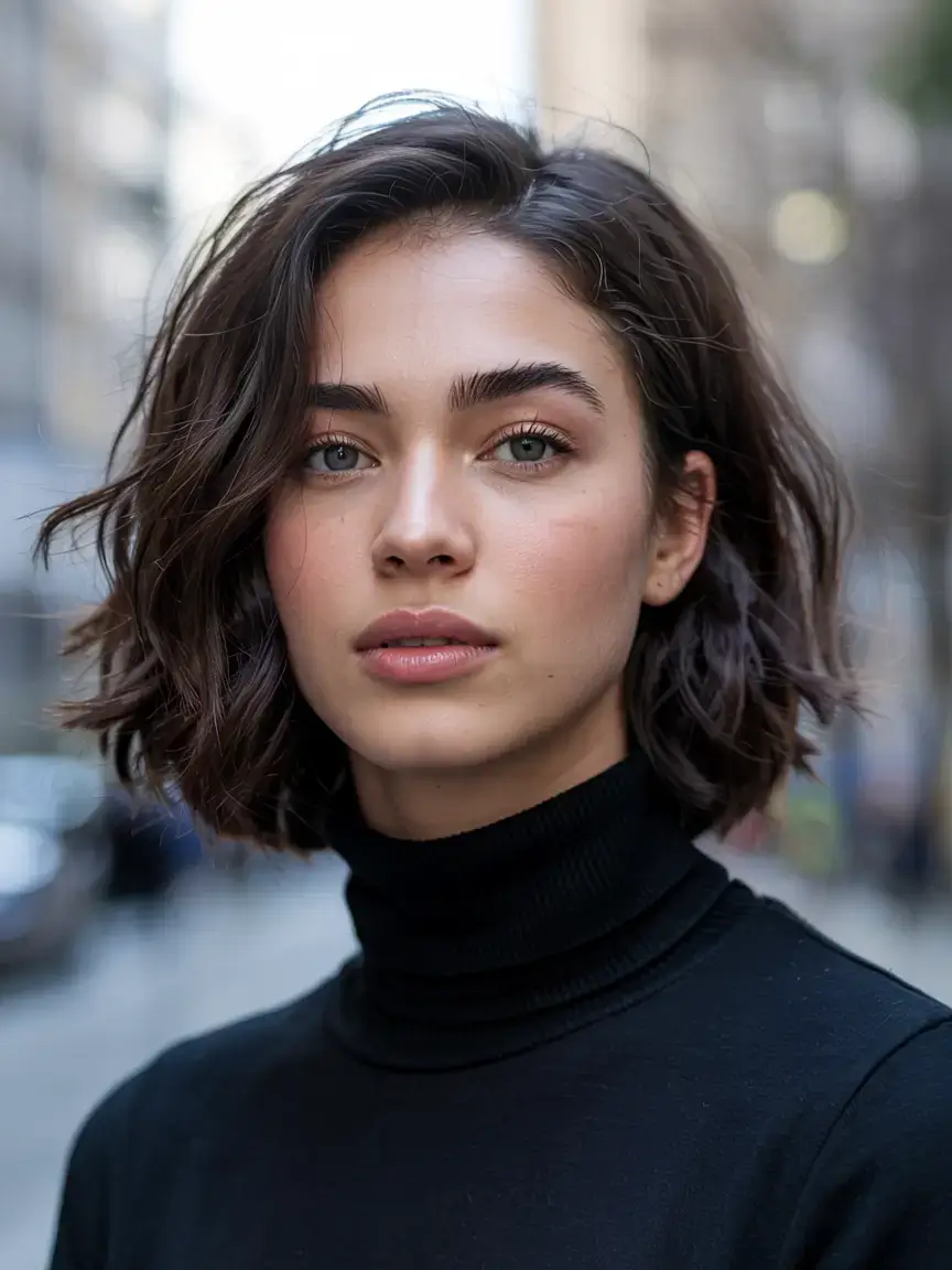 fall bob haircut ideas 2025 Swept Side Bob with Effortless Movement