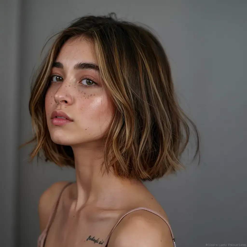 fall bob haircut ideas 2025 Airy Movement with Soft Shadow Roots