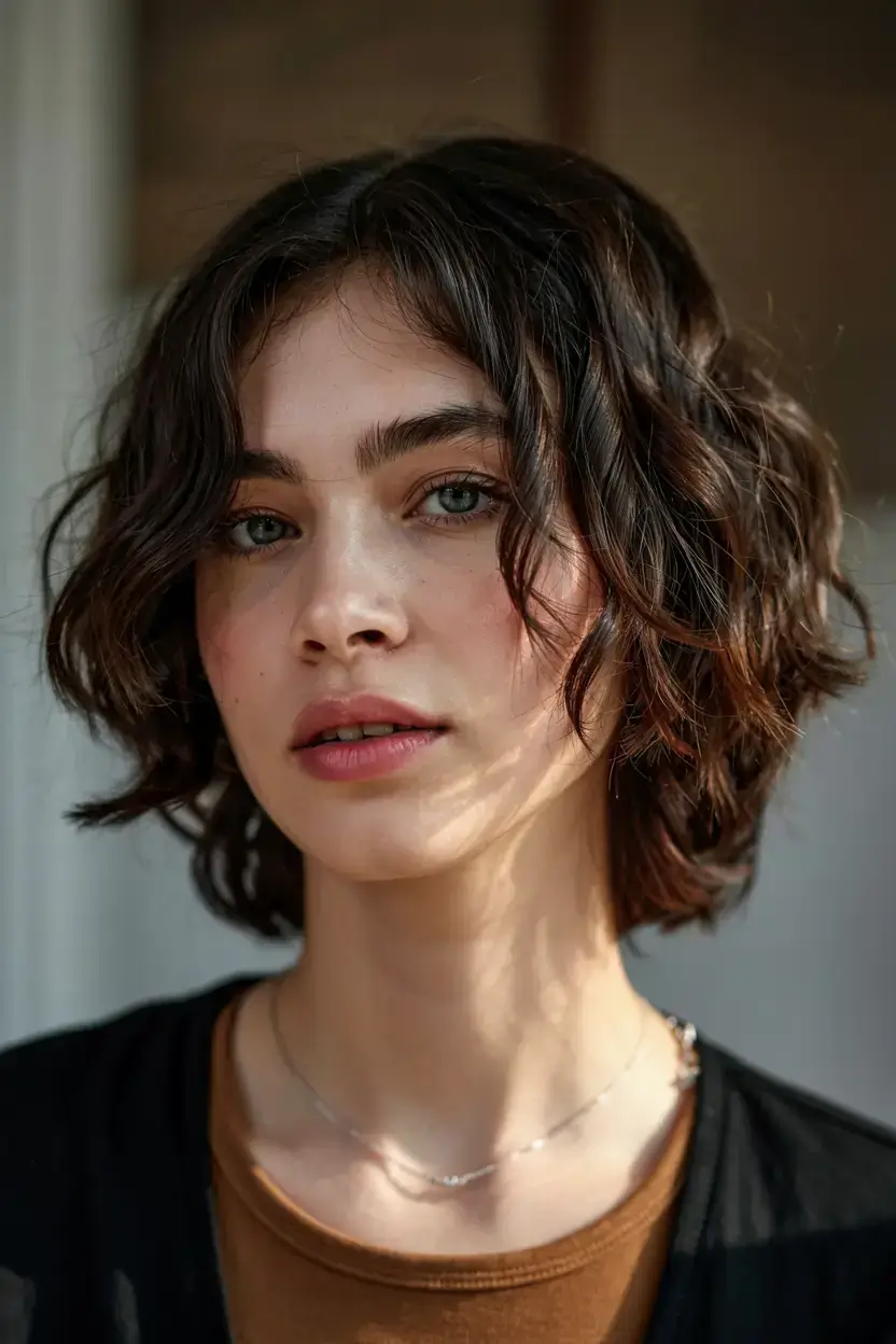 fall bob haircut ideas 2025 Defined Curls with Sculpted Volume