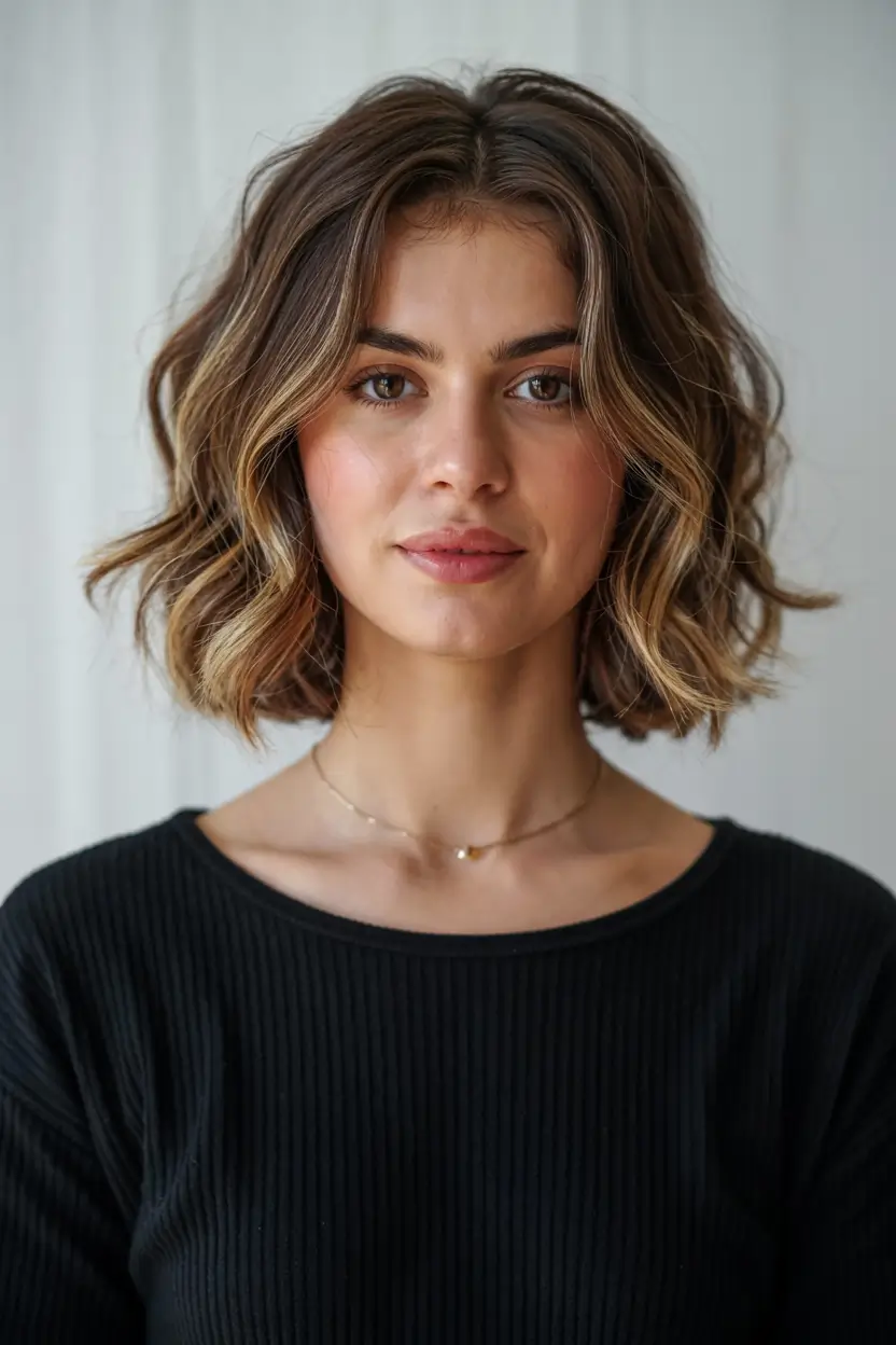fall bob hairstyle ideas 2025+Sun-Kissed Volume with Deep Contour Layers