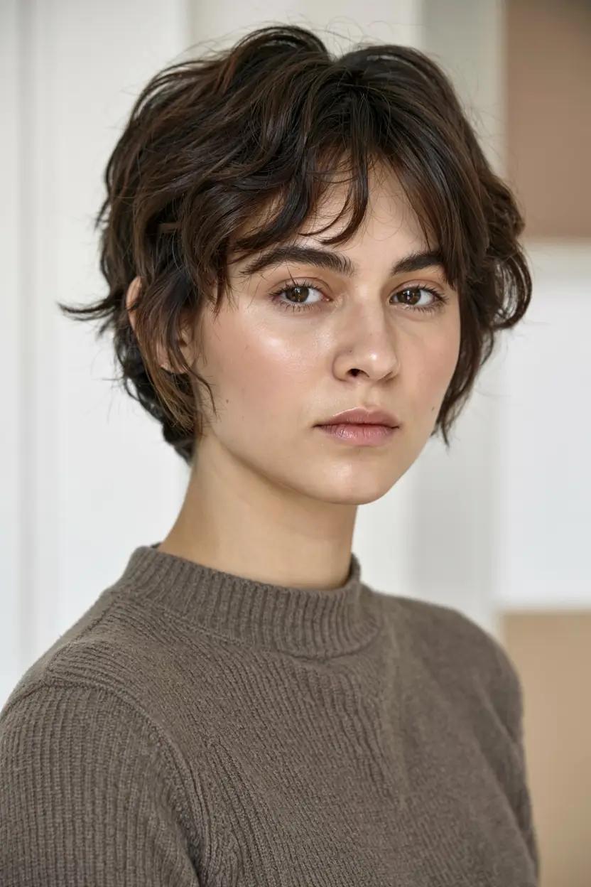 fall bob hairstyle ideas 2025+Messy Micro Layers with Modern Shag Texture