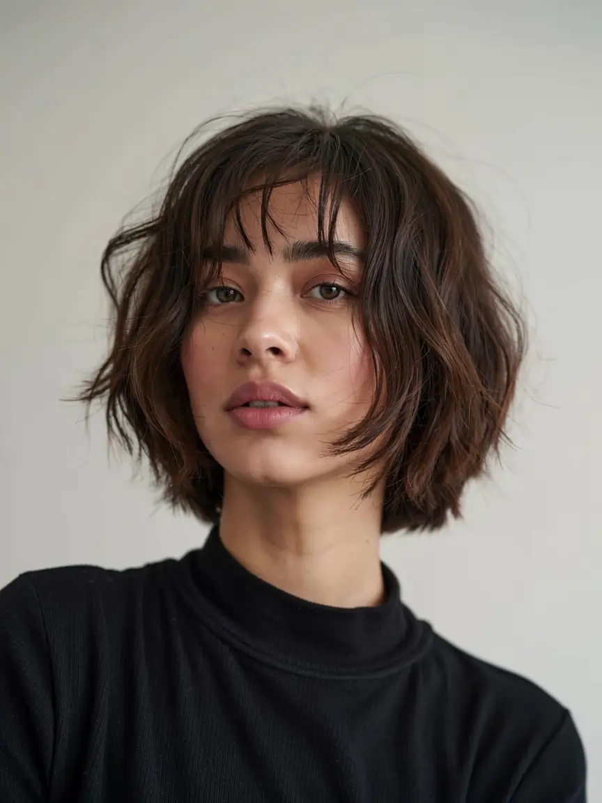 fall bob hairstyle ideas 2025+Playful Movement with Shattered Ends