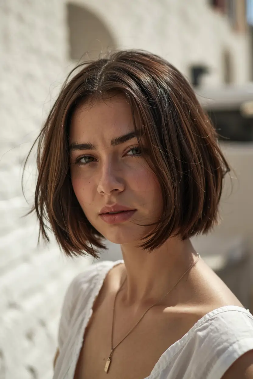 fall bob hairstyle ideas 2025+Classic Fall Bob with Whispered Layers