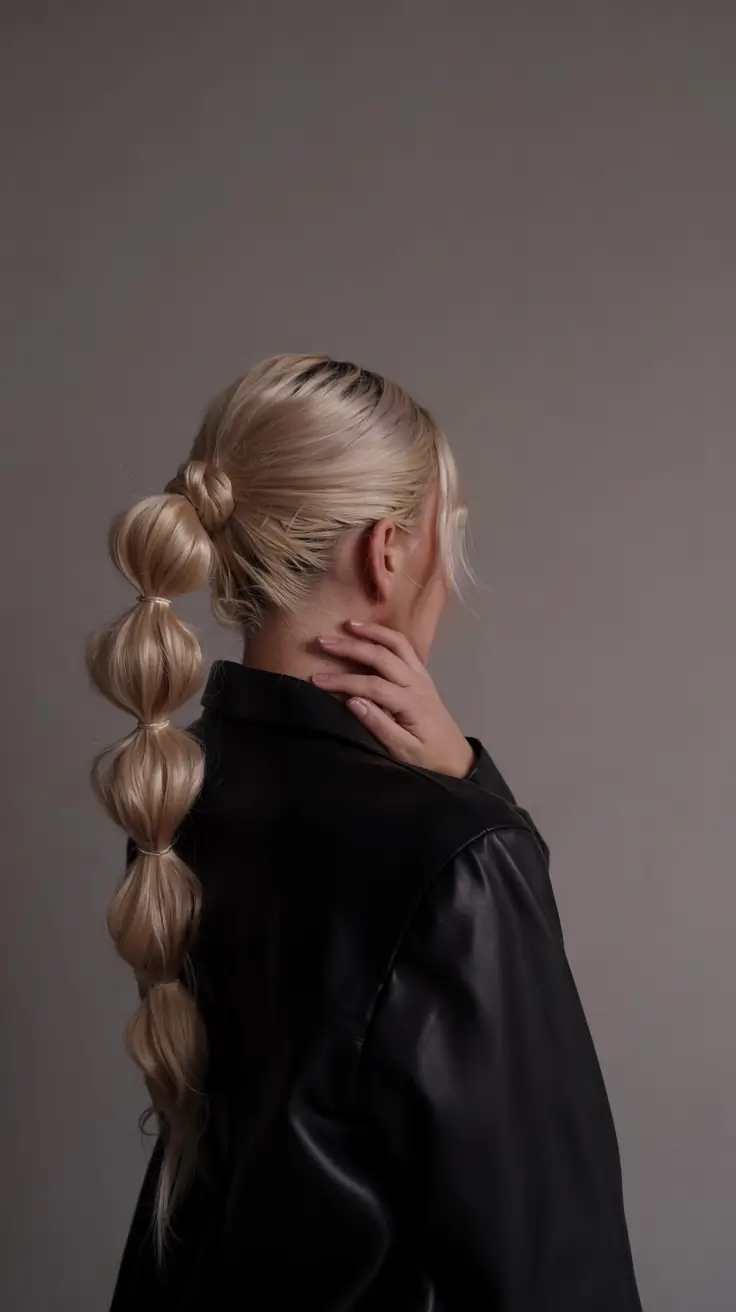 fall braids hairstyle ideas 2025+Architectural Bubble Braid Redefined