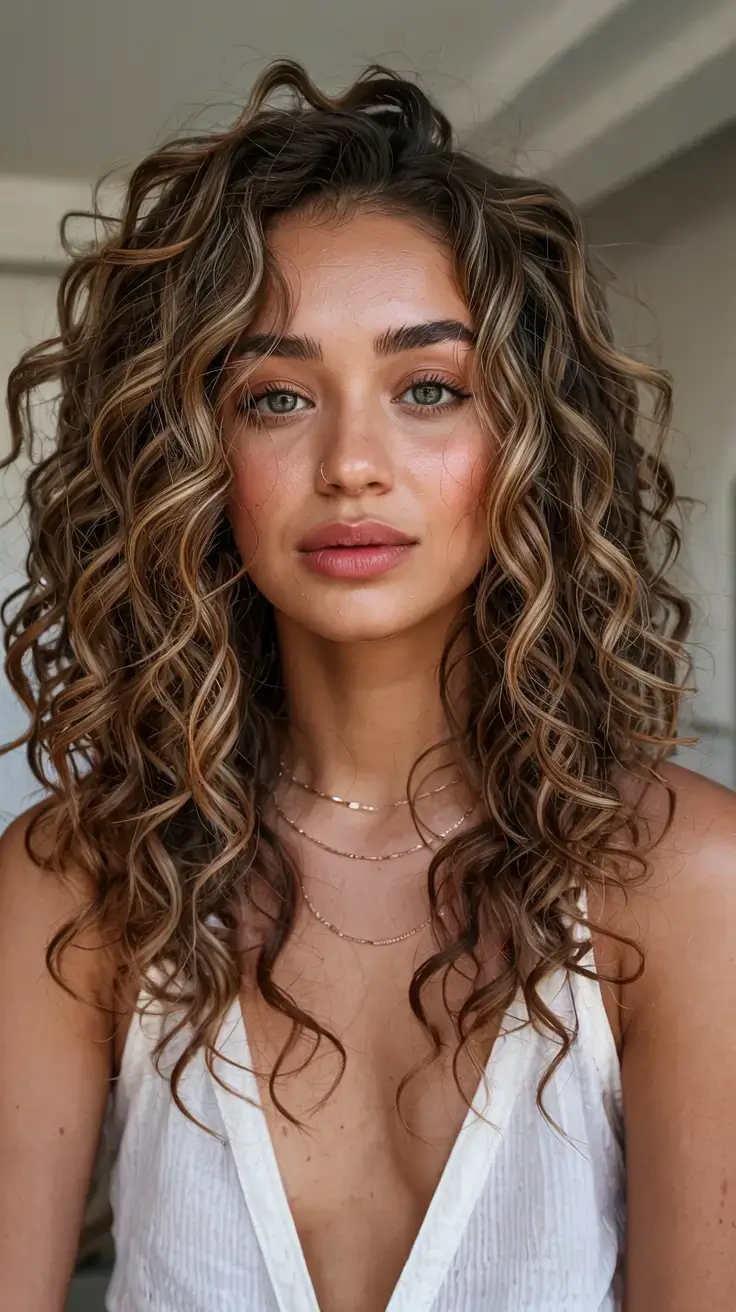 fall hair color for brown skin 2025 Maple Swirl Curls with Sunlit Glow